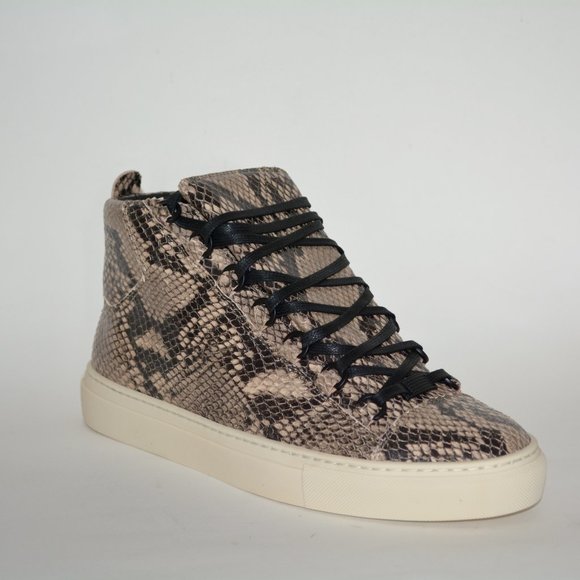 NEW BALENCIAGA HITOP ARENA PYTHON SNAKE PRINT LEATHER SNEAKERS US 7 EU 40 MENS - Picture 1 of 9